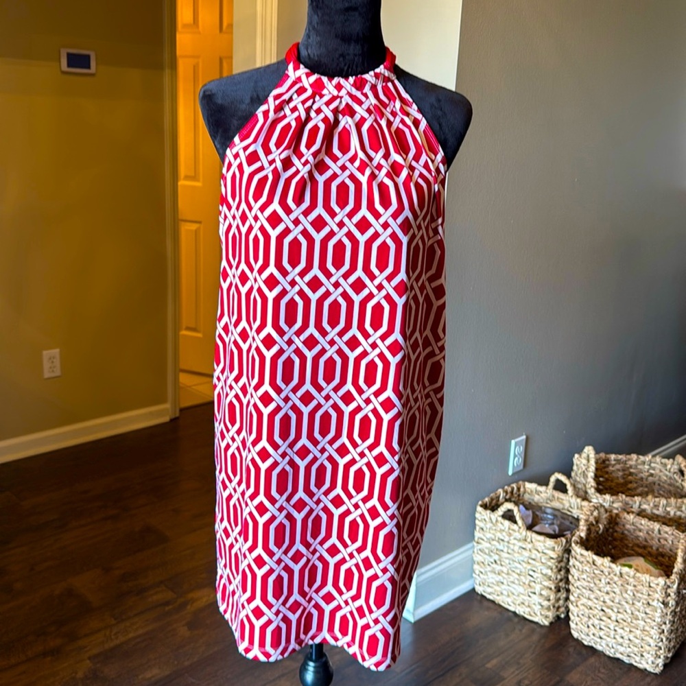 Mud Pie Burgundy Jigsaw Dress Size Medium